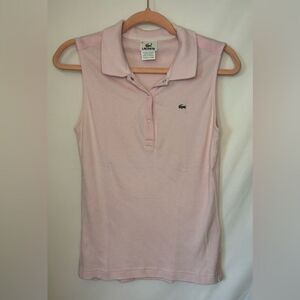 Lacoste Pink Sleeveless Polo Tank Top